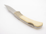 Vtg Explorer G Sakai Seki Japan Wolf Scrimshaw 3.1 Folding Lockback Pocket Knife