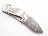 G. Sakai Seki Japan Ukimon Great Wave Damascus Money Clip Folding Pocket Knife