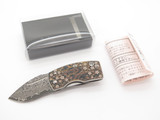 G. Sakai Seki Japan Ukimon Sakura Damascus Money Clip Folding Pocket Knife