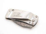 G. Sakai Seki Japan Ukimon Camellia Damascus Money Clip Folding Pocket Knife