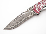 G. Sakai Seki Japan Gentleman Red Decorative & Damascus Folding Pocket Knife
