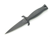Vtg Explorer Taiwan 7" Black Metal Handle Dagger Fixed Blade Knife & Sheath