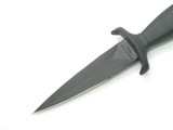 Vtg Explorer Taiwan 7" Black Metal Handle Dagger Fixed Blade Knife & Sheath