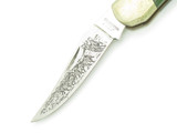 Vintage 70s Star Seki Japan 3.87" Green Double Lockback Folding Pocket Knife