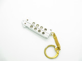 Vintage 1980s Explorer Seki Japan Mini 2" White Handle Kechain Folding Balisong Butterfly Knife