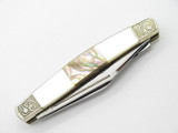 Vtg Parker Seki Japan Scrolled Stockman MOP Pearl Abalone Folding Pocket Knife