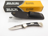 Custom '07 Buck 112 Ranger Buffalo Horn Inlay Folding Hunter Lockback Knife