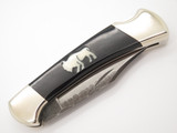 Custom '07 Buck 112 Ranger Buffalo Horn Inlay Folding Hunter Lockback Knife