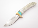 2010 Buck 005 Gen 5 Custom Elk Horn Stag Turquoise Fixed Blade Hunting Knife