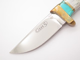 2010 Buck 005 Gen 5 Custom Elk Horn Stag Turquoise Fixed Blade Hunting Knife