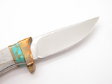 2010 Buck 005 Gen 5 Custom Elk Horn Stag Turquoise Fixed Blade Hunting Knife