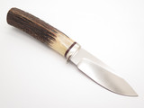1990s A.G. Russell Custom ATS-34 Stag Fixed Drop Point 4" Blade Hunting Knife