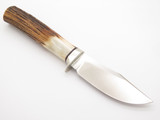 1990s A.G. Russell Custom ATS-34 Stag Fixed Clip Point 3.25" Blade Hunting Knife