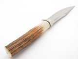 1990s A.G. Russell Custom ATS-34 Stag Fixed Clip Point 3.25" Blade Hunting Knife