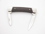 Vintage Buck Script 709 Yearling 2 Blade Canoe Folding Pocket Knife Wood Handle