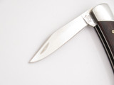 Vintage Buck Script 709 Yearling 2 Blade Canoe Folding Pocket Knife Wood Handle