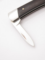Vintage Buck Script 709 Yearling 2 Blade Canoe Folding Pocket Knife Wood Handle