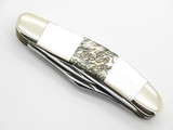 Vtg American Blade Parker Seki Japan Pearl Abalone Sowbelly Folding Knife