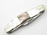 Vtg American Blade Parker Seki Japan Pearl Abalone Sowbelly Folding Knife