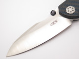 ZT Zero Tolerance 0850 Blue Carbon Fiber CPM 20CV Fremelock Folding Knife