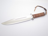 Hattori 160-2 Hunter I Leather Seki Japan AUS-8 Fixed Blade Bowie Hunting Knife