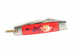 Vintage '50s Yasuo Imai Seki Japan Red Mask 3.5" Multi Tool Folding Pocket Knife