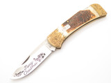 Vtg '80s United "Merry Christmas" Seki Japan Seizo Imai Folding Hunter Knife