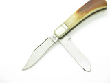 Vintage 1970s Seki Japan Small 3.12" Stag Handle Trapper Folding Pocket Knife