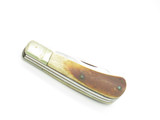 Vintage 1970s Seki Japan Small 3.12" Stag Handle Trapper Folding Pocket Knife