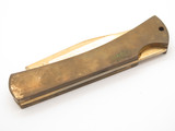 Vtg 1970s Explorer Edge Mark Brass Seki Japan 4.8" Folding Hunter Lockback Knife