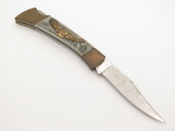 Vintage 1980s Seki Japan 4.25" Black Handle Folding Lockback Pocket Knife