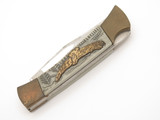 Vintage 1980s Seki Japan 4.25" Black Handle Folding Lockback Pocket Knife