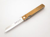 Kanetsune Seki Japan KB-561 Tanzaku-Tou Higo Higonokami AUS8 Blade Brass Handle