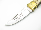 Vtg 70s SAB Five Star JK-250 Seki Japan 4.37" Bone Lockback Folding Pocket Knife