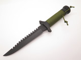 Vtg 1980s Tak Fukuta Seki Japan Fighter Survival Fixed Blade Knife Hollow Handle