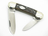 Vtg 1986 Bulldog Brand Solingen Tobacco Canoe Folding Pocket Knife Jigged Bone