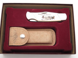 Vintage Schrade USA Limited Scrimshaw P51 Mustang LB7 Folding Hunter Knife