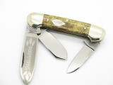 Vtg 1986 Bulldog Brand Tobacco Canoe Folding Pocket Knife Gold Dust