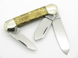 Vtg 1986 Bulldog Brand Tobacco Canoe Folding Pocket Knife Gold Dust