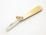 Vtg 1900s J. & C. N. Co. Quality USA 1.62" Gold Tone Mini Folding Pocket Knife