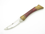 Vintage 1980s Browning USA Large 5" Wood Handle Lockback Folding Pocket Knife