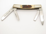 Vtg '80s Frost Cutlery Seki Japan Tobacco Congress II Stag Folding Knife 4 Blade