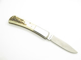 Vintage 1980s S M Seki Japan Small 4" Jigged Bone Handle Folding Pocket Knife