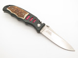 CRKT Lake Design Sentinel 7122S Linerlock Folding Pocket Knife Circa 2008 Stag