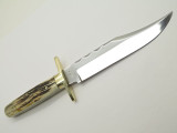 Vtg A. Wright & Son Sheffield England Stag Fixed Blade Bowie Hunting Knife