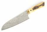 Takeshi Saji Japan Stag Bone Santoku 180 Japanese Damascus Kitchen Cutlery Knife