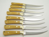 Vtg Al Mar 5003 Seki Japan Fixed Blade Steak Cutlery Knife Set Of 8 In Box