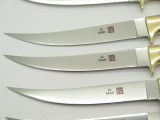 Vtg Al Mar 5003 Seki Japan Fixed Blade Steak Cutlery Knife Set Of 8 In Box