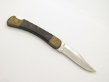 Vintage 1980s (Klein) Seki Japan 4.87" Brass/Wood Lockback Folding Hunter Knife