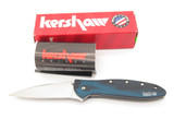 2004 Kershaw 1660BB Leek Smoke Blue Handle Assisted Folding Pocket Knife